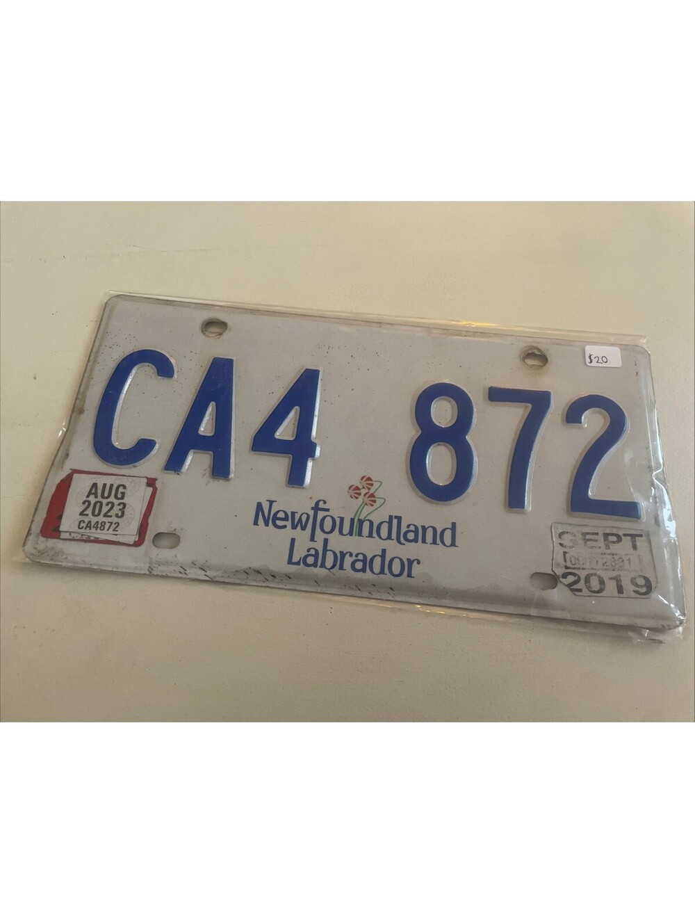 Newfoundland License Plate (Expired) Labrador Canada CA4 872 2023 2019